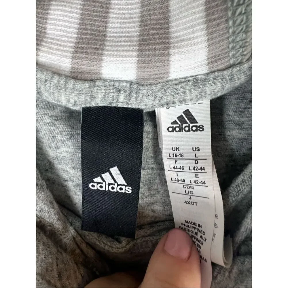 Adidas Mens Grey Vest Hooded Pullover Size L